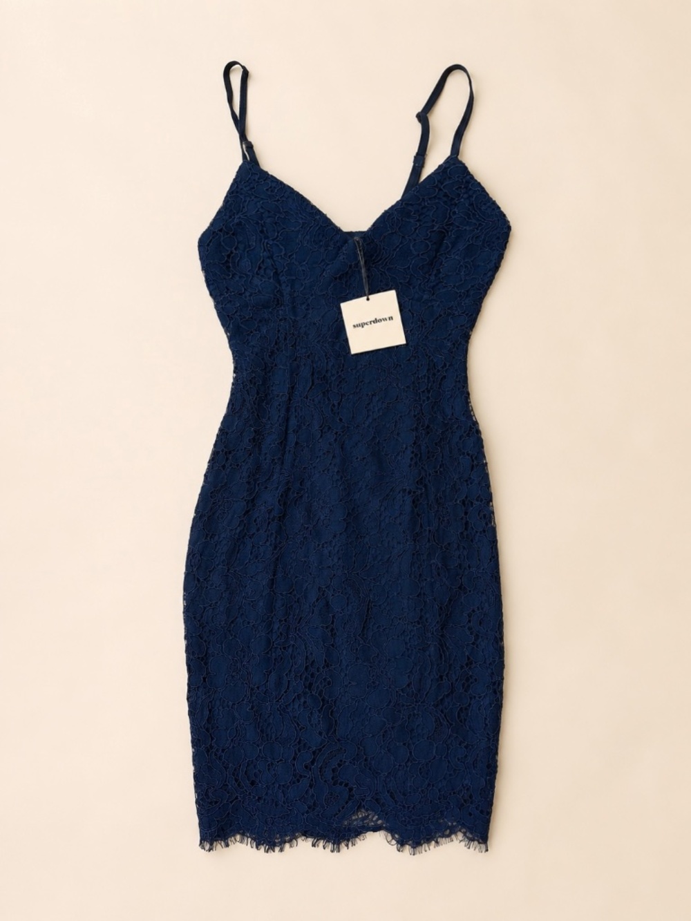 Superdown Navy Lace Bodycon Dress Size S NWT